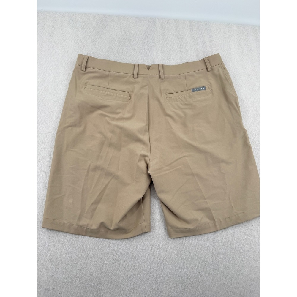 Dunning Golf Performance Shorts Mens 38 Khaki Tan Stretch Flat Front Athleisure - Picture 5 of 9